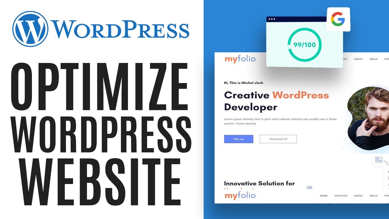 How to optimize your WordPress website and get a high google score - Easy 2022 tutorial