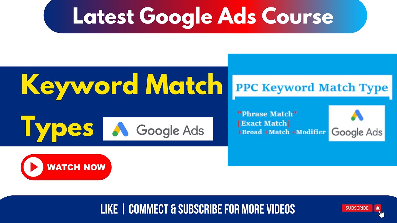 Keyword Match Types in Google Ads [EXPLAINED] | Latest Google Ads Course Tutorial