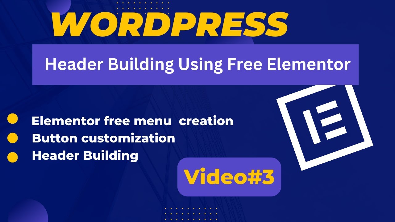 How edit and build elementor header for free | WordPress tutorial for beginners