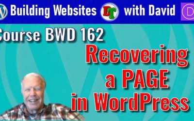 How to RECOVER a PAGE in WordPress – Building Websites with David Course #162