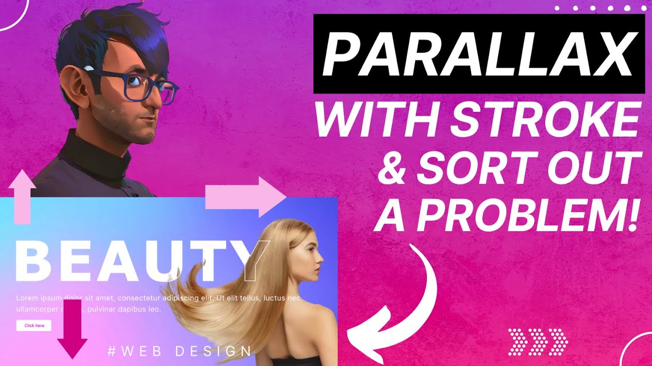 Parallax Hero Banner with Text Stroke and a Widget Problem - Elementor Wordpress Tutorial - Effects