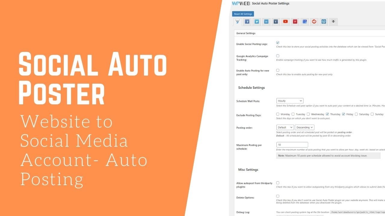 Social Media Auto Posting and Scheduling Plugin | Post to Social Media Accounts from Website
