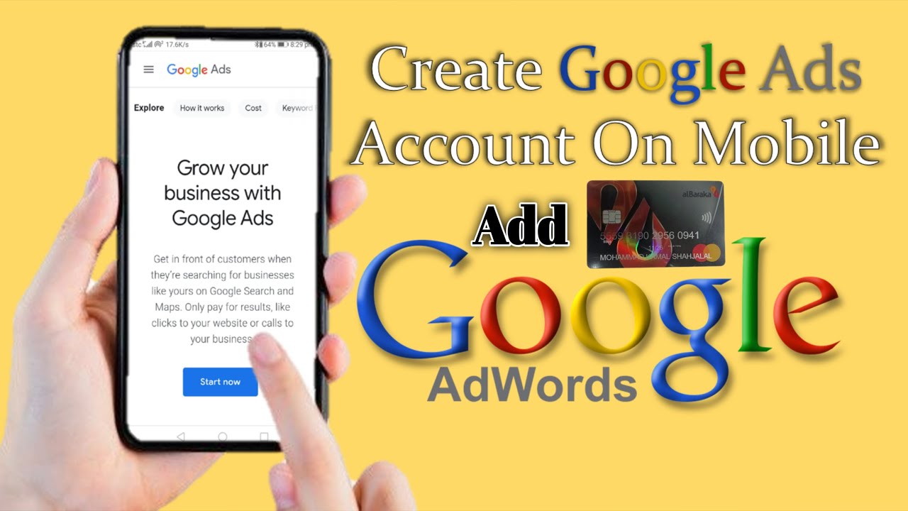 How To Create Google Ads Account In Mobile With Add Credit Card 2022 ! Google Ads