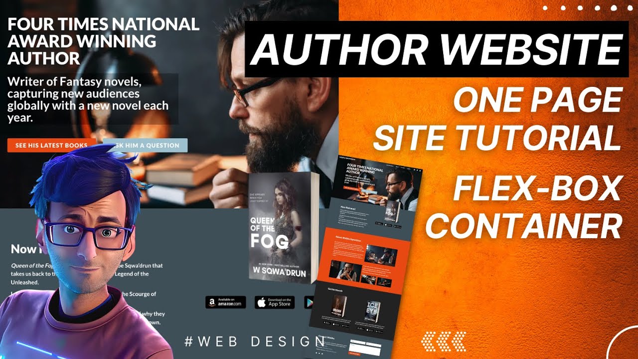 Create an Author Book Writer Website - Elementor Flex-box Container - Elementor Wordpress Tutorial
