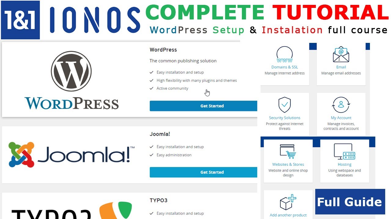 how to setup a wordpress website on ionos | ionos wordpress tutorial and worpress install